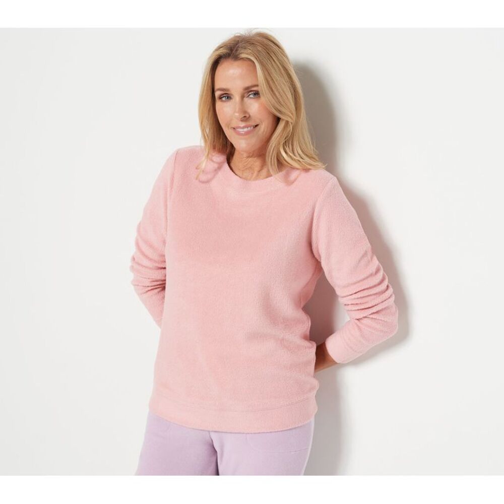 Denim & Co. Women's Sleepwear Sz S Comfort Z Baby Sherpa LT/PASPINK A459638 - Picture 3 of 4